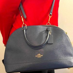 Coach Grossgrain Sierra Satchel-Blue